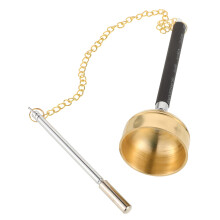 Traditional Buddhist Temple Instrument Copper Long Handle Handmade Qing for Ceremonies Meditation Spiritual Practices Robust