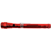 'Magic Light' LED flashlight with red waterproof flexible extendable magnet - Telescopic hand lamp with small powerful battery - Tool lights for car w
