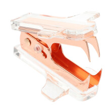 Multipurpose Stapler Remover Tool, Portable Acrylic Rose Gold Staple Puller, Nail Lifter for Office Use