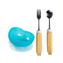 Easy Grip Spoon Fork and Bowl Set for Adaptive Dinnerware - Ideal for Parkinson's, Arthritis, and Hand Tremors
