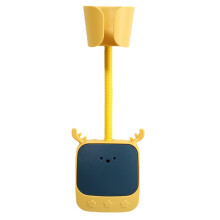 Wall-Mounted Hair Dryer Holder with Hooks, 180-Degree Rotatable, for Bathroom and Dorm, Yellow and Blue Color Options