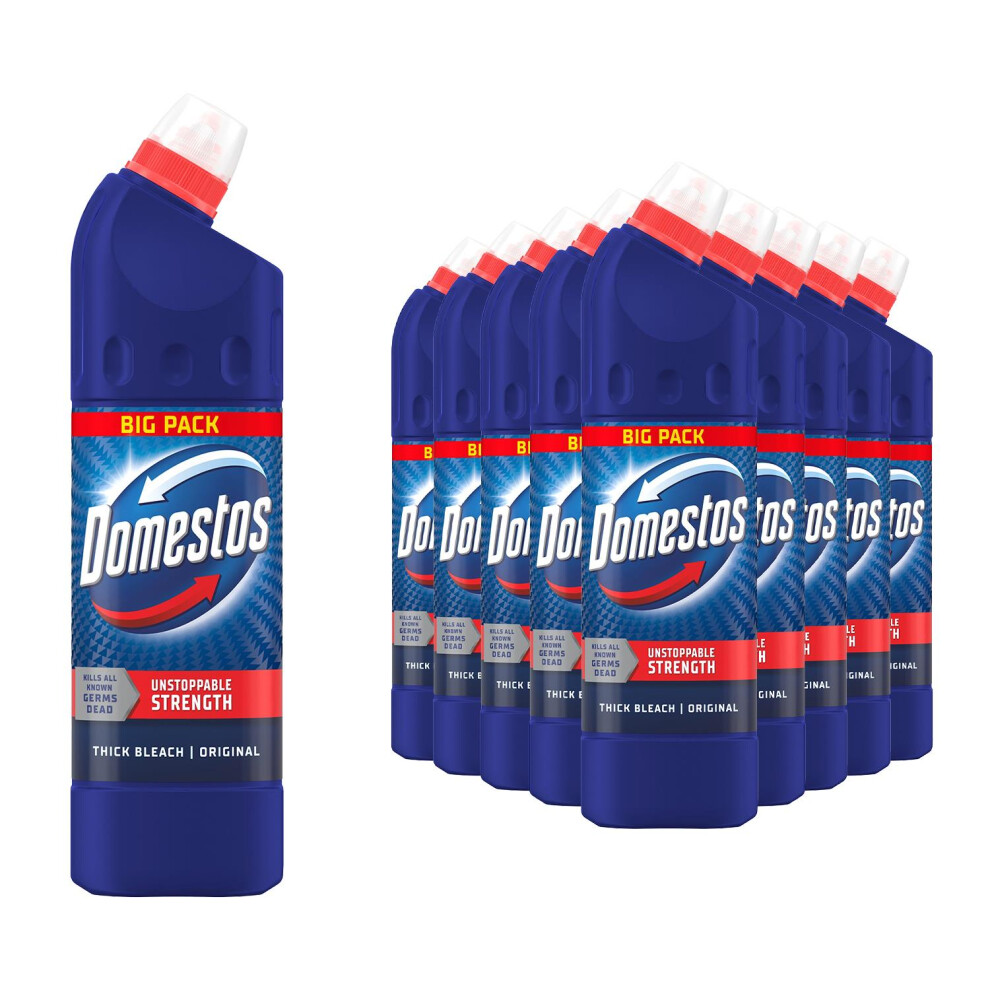 Domestos (Original) Thick Bleach 1L Toilet Cleaner, 12 Pack