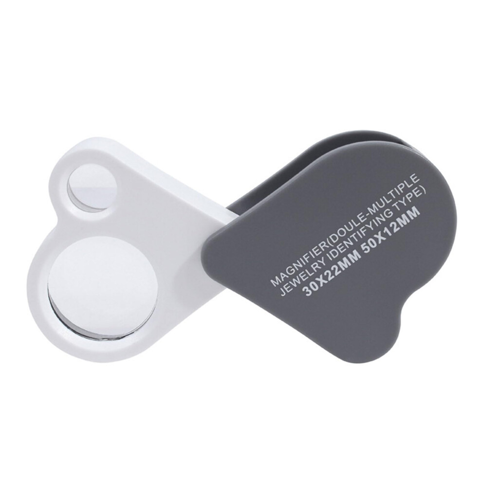 Folding Magnifying Glass 30x 50x Lens Pocket Eye Loupe for Jewelry Inspection Reading Portable Reading Aid