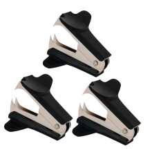 3-Stapler Klammer Entferner Türknauf Wandplatte Hefterentferner Ausziehbarer Heftheber Werkzeug aus Aluminiumlegierung Schwarz
