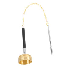 Brass Hand Bell Instrument for Buddhism, Portable Filigree Percussion, Traditional Copper Bell for Meditation and Rituals
