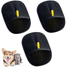 Electrostatic Gloves for Pet Hair Removal, Reusable Double-Sided Pet Hair Cleaning Gloves, Pack of 3, Versatile, Durable