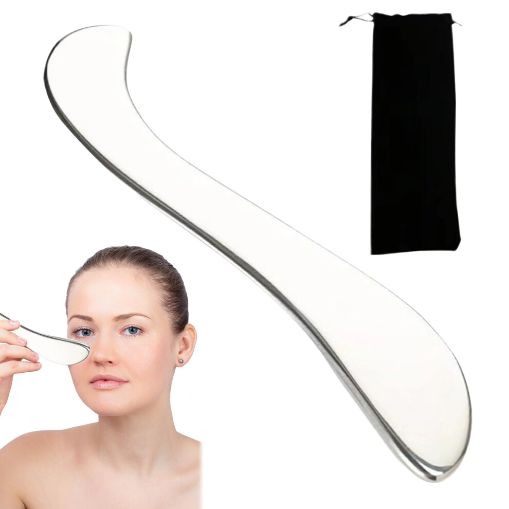 Gua Sha Stainless Steel Massage Tool for Lymphatic Drainage, Muscle Relaxation, and Facial Scraping - Versatile Body Massager