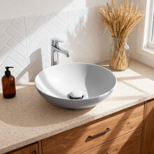 (Light Grey) Ceramic Countertop Washbasin 400*400*150MM