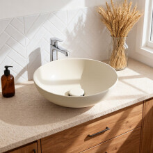 (Bone White) Ceramic Countertop Washbasin 400*400*150MM