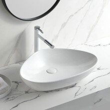 (White) Modern Ceramic Countertop Washbasin 590*400*145MM