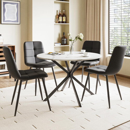 Joolihome 4 PCS Dining Chairs, Linen Breathable Cushion Seat 2