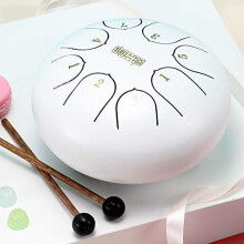 6 Inch Alloy Steel 8 Tone Mini Tongue Drum Set with Beaters and Storage Bag for Meditation and Yoga
