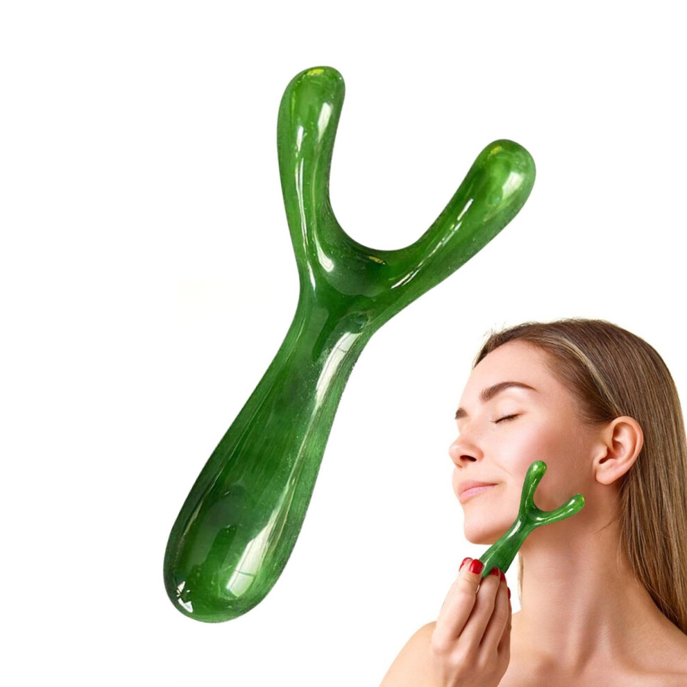 Green Resin Nose Massager Tool - Portable Guasha Board Nose Lifter Straightener For Women, Facial Massager Clip