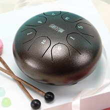 6 Inch Alloy Steel Mini Tongue Drum Set 8 Tones with Beaters and Storage Bag for Meditation and Yoga