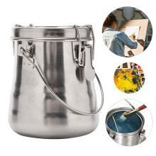 Seau de lavage pour pinceaux, ensemble de 2 pièces, 10,4 cm, argent