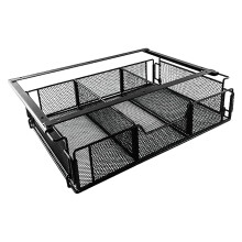 Under Sink Drawer Organizer - Self Adhesive Expandable Metal Storage Tray with Large Capacity for Office and School Supplies