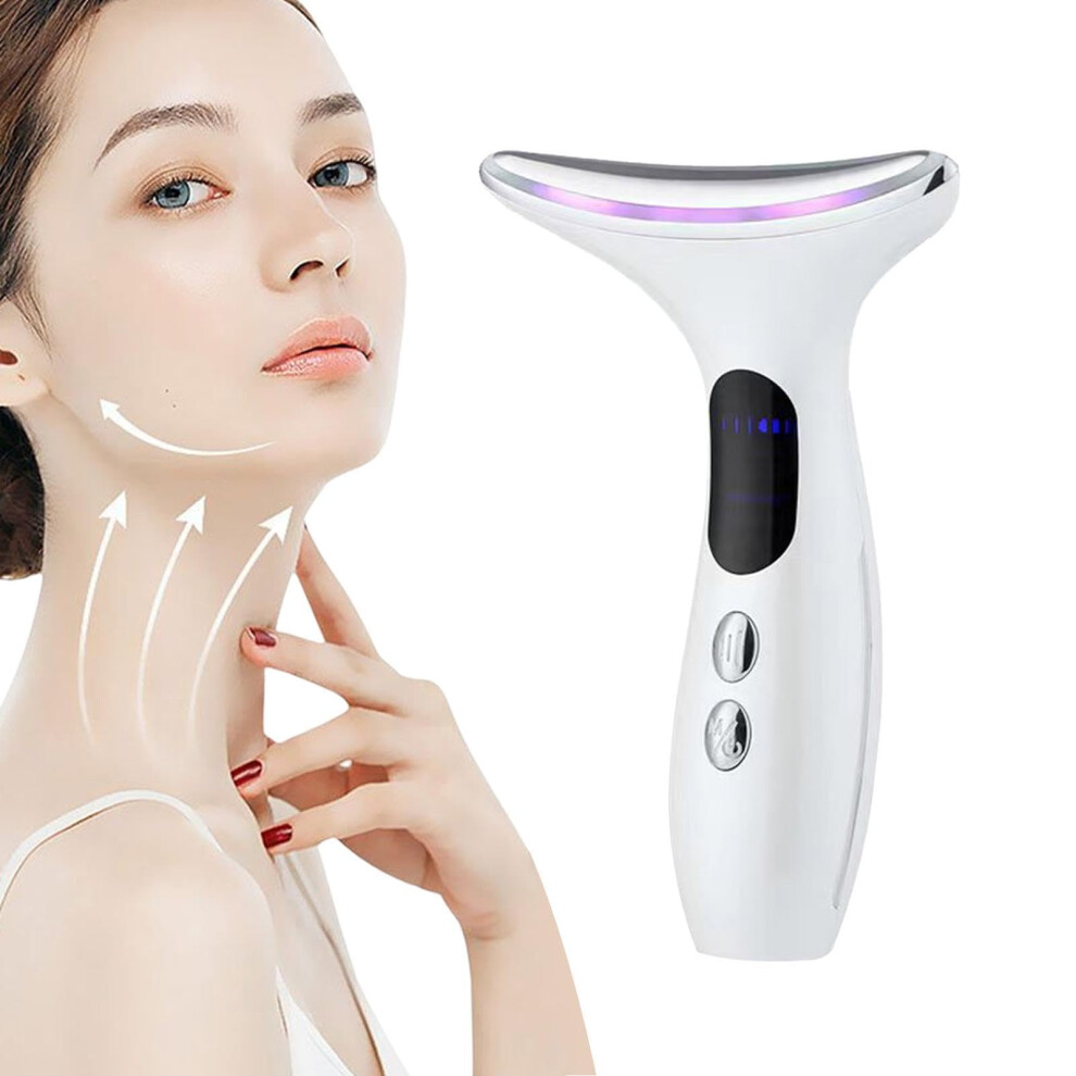 White Face Neck Lifting Massager Ems Microcurrent Beauty Device For Facial And Neck Wrinkle Reduction, Electric Vibration Technology,