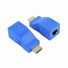 (Blue) Hdmi Extender Hdmi To Rj45 Over Cat 5e/6 Network Lan Ethernet Adapter 4k 1080peunyny