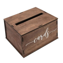 Birthday Card Holder Wood Wedding Sign Holder Greeting Card Organizer Brown Wooden Event Card Box Decor