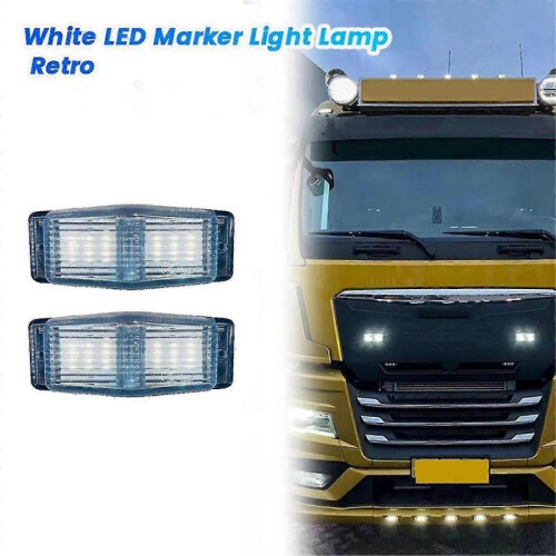 2Pcs LED Marker Lights Front Double Burner Indicator LampFor Man Truck Lorry Front Grill Light A 1