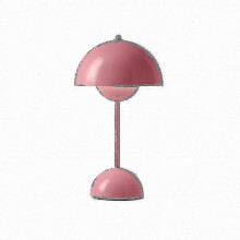 (Pink) Nordic Rechargeable Flower Table Lamp Bedside Desk Lamp Mushroom Bedroom Table Decoration Night Table Lamp Night Lights