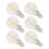 6 Stück E12 G45 LED-Lampen 4W Warmweiß Glas 8x4,5cm 1