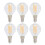 6 Stück E12 G45 LED-Lampen 4W Warmweiß Glas 8x4,5cm 2