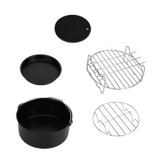 Fritteusen-Zubehör Pizza- und Kuchenteig-Set 7 Zoll Silikonmatte Spieße
