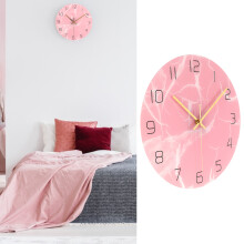 Elegante rosa Wanduhr mit UV-Acryldruck – perfekt zur Dekoration im Zuhause