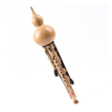 Hulusi Instrument Nine-Hole Pumpkin Flute F Key, Chinese Wind Instrument with Accessories, Traditional Music Tool