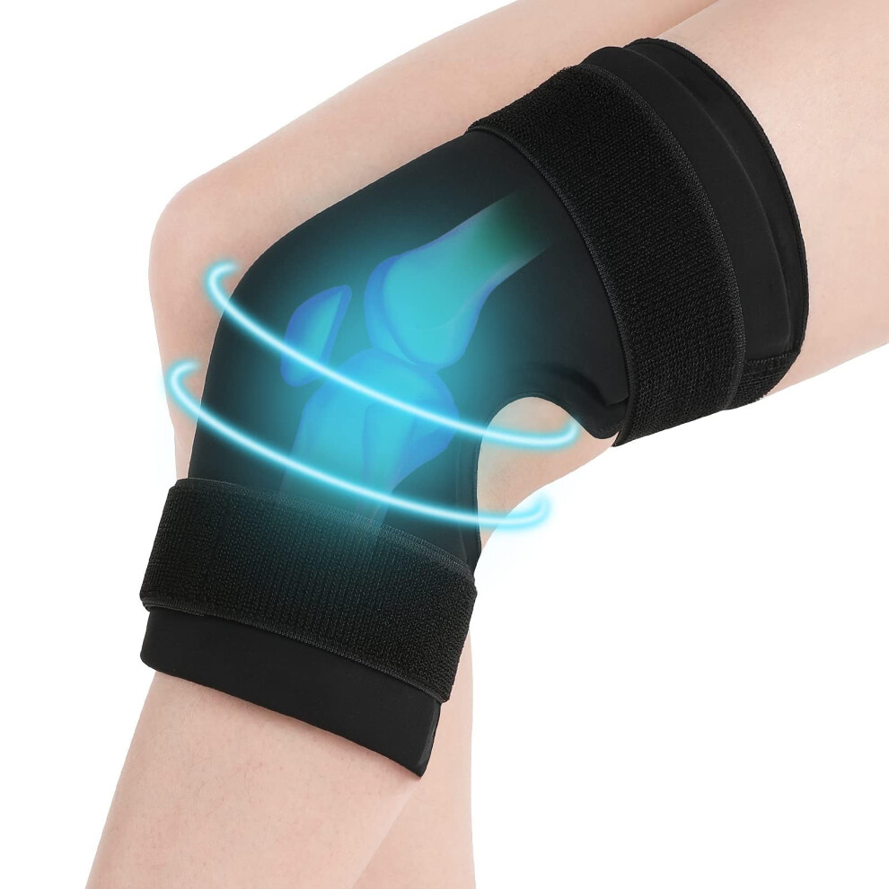 Gel Knee Support for Cold and Heat Therapy, Reusable Lycra Knee Brace for Pain Relief, Sprains, Osteoarthritis, Meniscus Injury