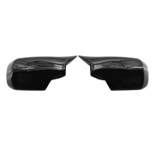 Car Gloss Black Ox Horn Rearview Side Mirror Cover for 3 Series E46 1998-2005 5 Series E39 1995-200
