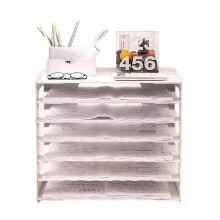 Extra Large A3 Paper Shelves, White Desk with Letter Tray and Magazine Rack, 2024 Model for Office and School Use