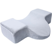 Ergonomic Memory Foam Pillow for Makeup Artists Soft Flannel Eyelash Headrest with Comfortable Neck Support in Gray