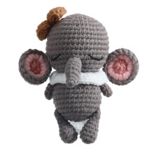 Wooden Crochet Baby Rattle Toy, Handmade Baby Teether, Soft Plush Stuffed Animal for Baby Shower and Easter Basket Gifts