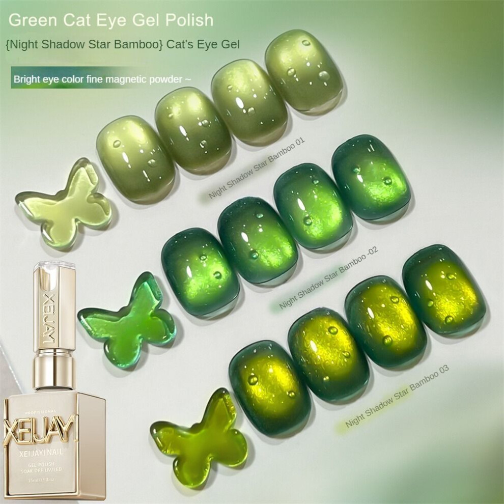 (Type#1) Xeijayi 2025 New Night Shadow Star Bamboo Series Emerald Glass Beads Cats Eye-image-OPC-PK6W76P-NEW