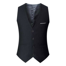Business Formal Suit Vest Men's Slim Fit V-Neck Gilet Wedding Party Tuxedo Dress Vest XXL Black 01