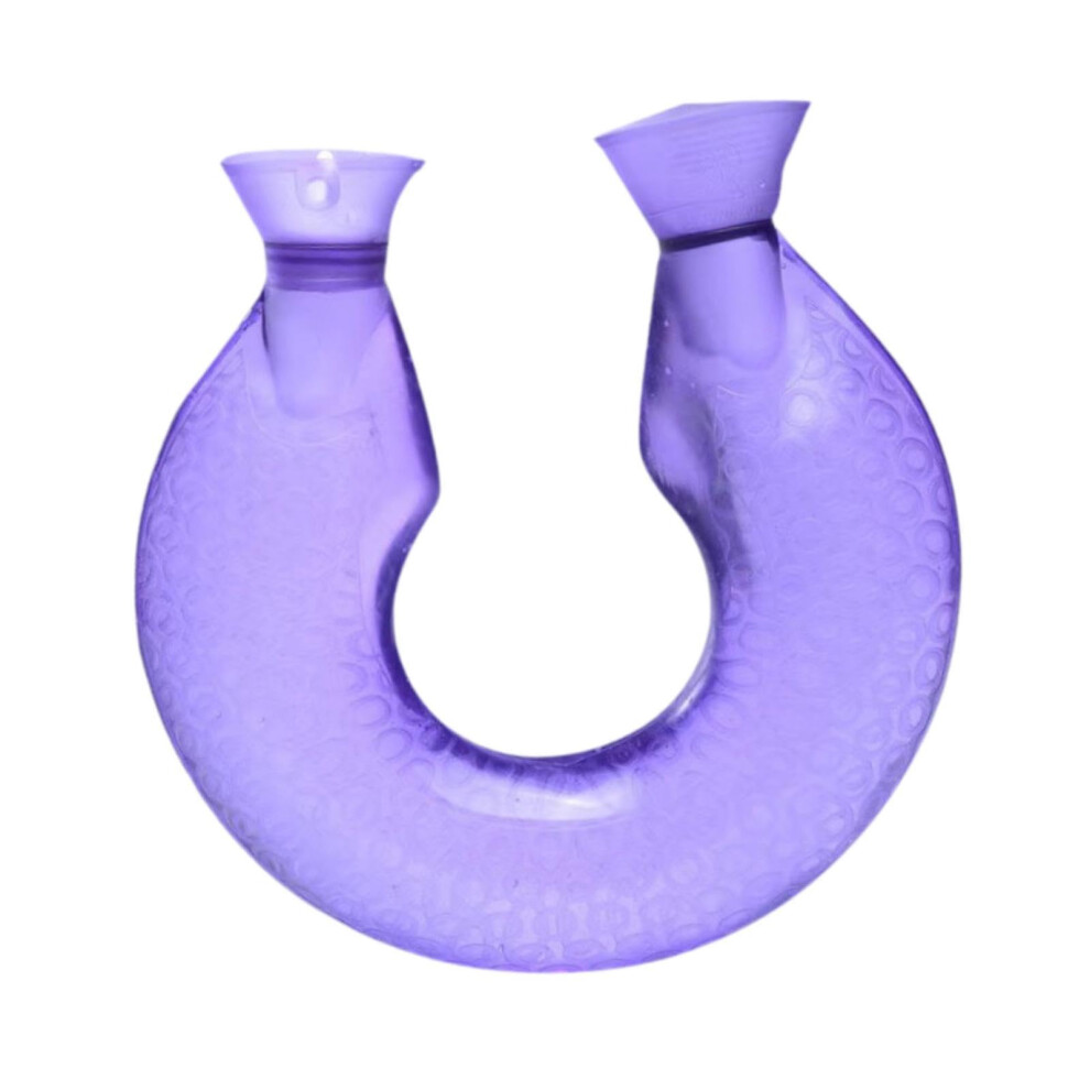 U-Shaped Neck and Shoulder Warmer with Water Filling and Cover, Violet - Adjustable Heat Therapy for Pain Relief