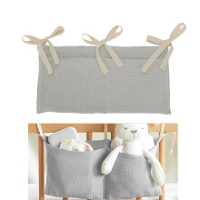 Changing Table Organiser Baby Bed Organiser Hanging Storage, Light Grey Wrap Organiser for Cot and Changing Table