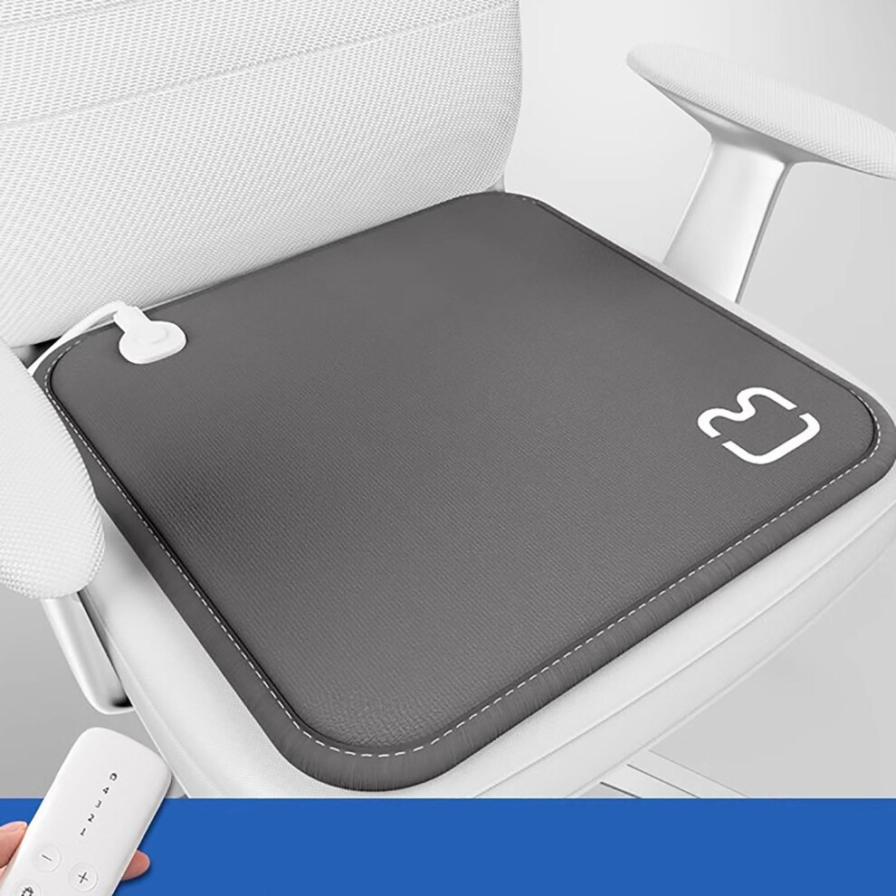 Heat Pad for Office Chair 45x45cm Grey with Graphene Technology and 4 Temperature Levels, Auto Off, Non-Slip Base