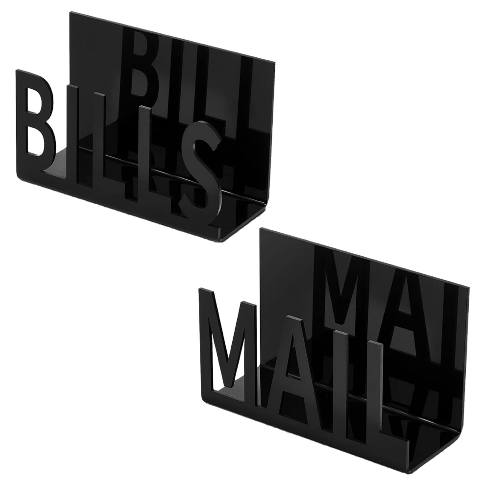 Acrylic Desk Organizer, Multifunctional Elegant Letter Holder, Black, 2-Pack for Office Use-image-OPC-PK6WBW9-NEW