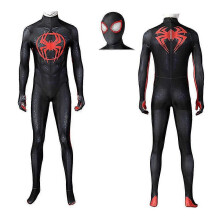 (130)Spiderman Miles Morales Jumpsuit Suit Cosplay Costume
