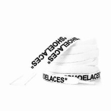 (140cm, White-Black Print) 47"/55"/63" SHOELACES Off Printed Shoe Lace Orange Green Purple White Shoe Lace for The Ten White Shoes Flat Laces