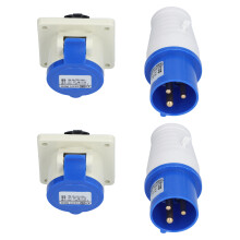 Witterfester 2er Set 3-poliger Stecker-Schalter 16A 220V-250V für alle Bedingungen