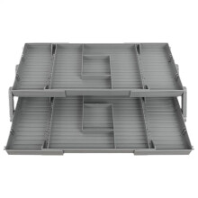 3-Tier Desk Organiser, Foldable 2-Tier Drawer Storage Box, Make-Up and Jewellery Holder, Cosmetic Divider for Bedroom