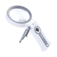 Senior Friendly LED Magnifier Reader with Adjustable Brightness, Foldable, Portable Design, White Color