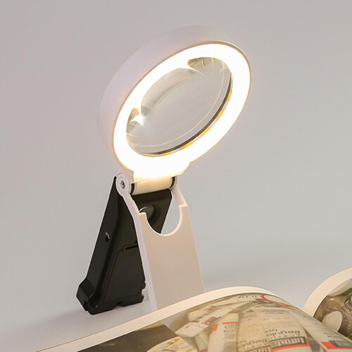 Senior Friendly LED Magnifier Reader with Adjustable Brightness, Foldable, Portable Design, White Color 1