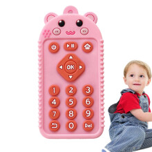 Remote Control Toy Silicone Teething Rings for Babies, Sensory Chew Toy Bear Shape for Infants 3 Months to Preschool Age