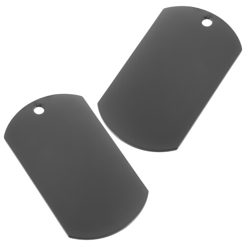 2 Pcs Blank Dog Tags For Engraving Sublimation Blanks Name Black
