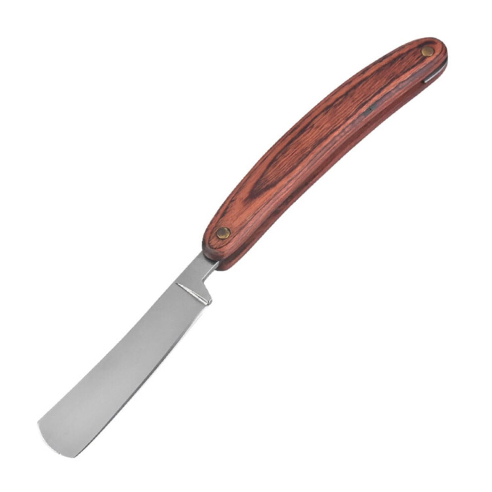 Vintage Barber Razor with Wooden Handle, Manual Shaving Knife for Professional Salon Use, Durable and Stable Design